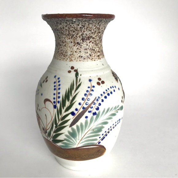 Vintage Mexican Folk Art Sandstone Quail Pottery Vase Unique - Picture 7 of 10